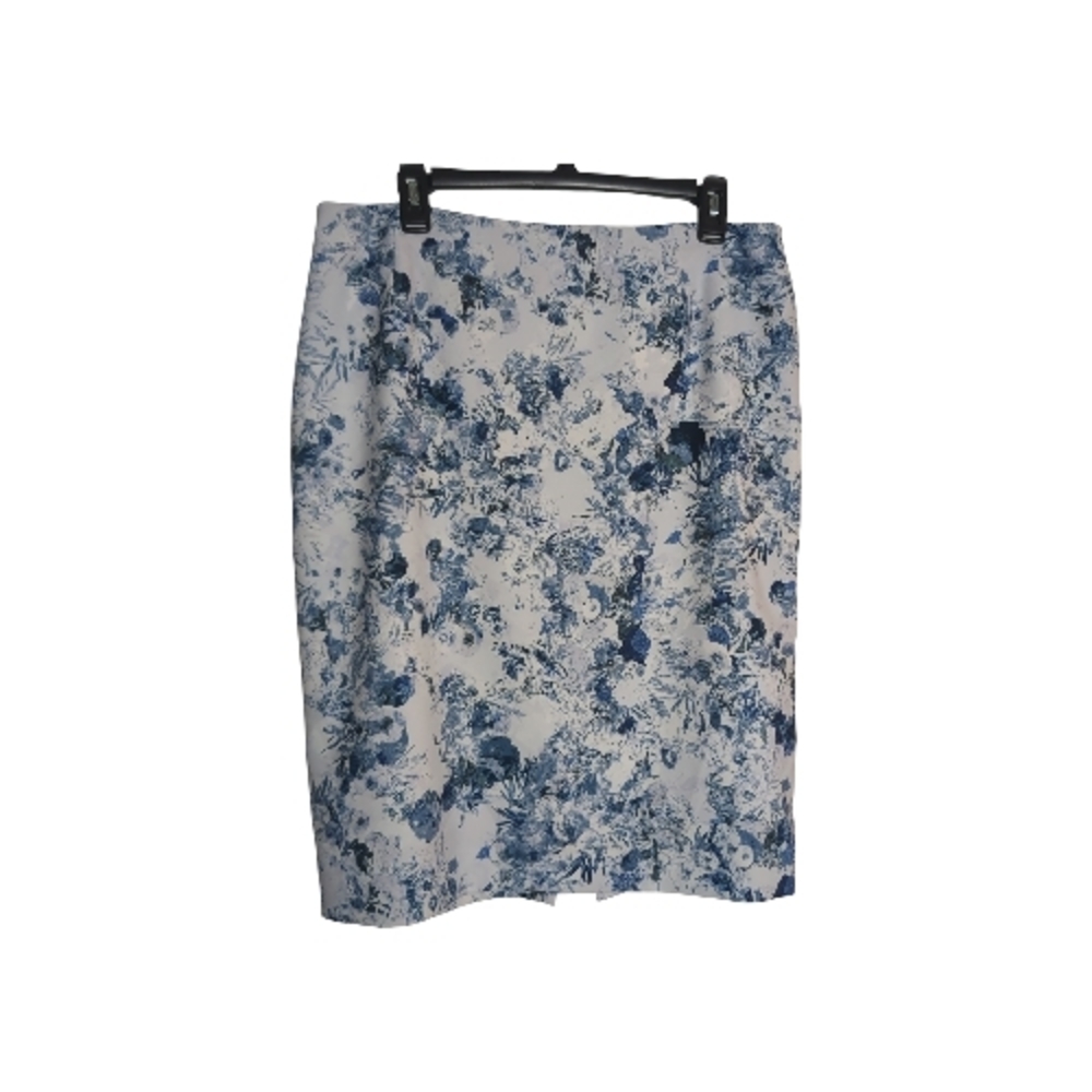 Alex Marie Size 12 Blue and White Floral Pencil Skirt Cottagecore, Feminine Soft